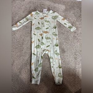 Tres Beau et Belle Dinosaur Baby Boy Gender Neutral Bamboo Zipper Sleeper 12 mo